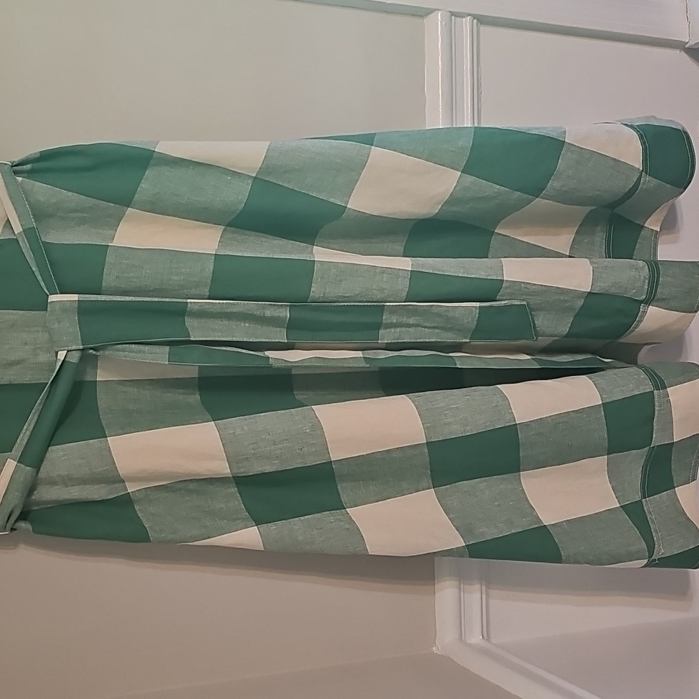 Maeve by Anthropologie Sun Dress Green & White Gingham Checks, Size 14, NWT! - Picture 10 of 17